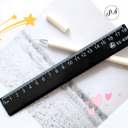 15cm Black & White Straight Ruler