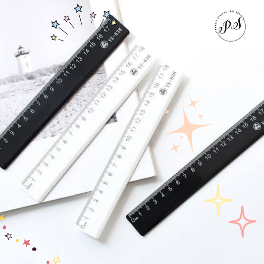 15cm Black & White Straight Ruler