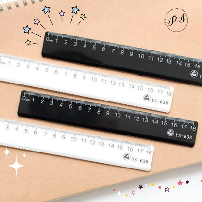 15cm Black & White Straight Ruler