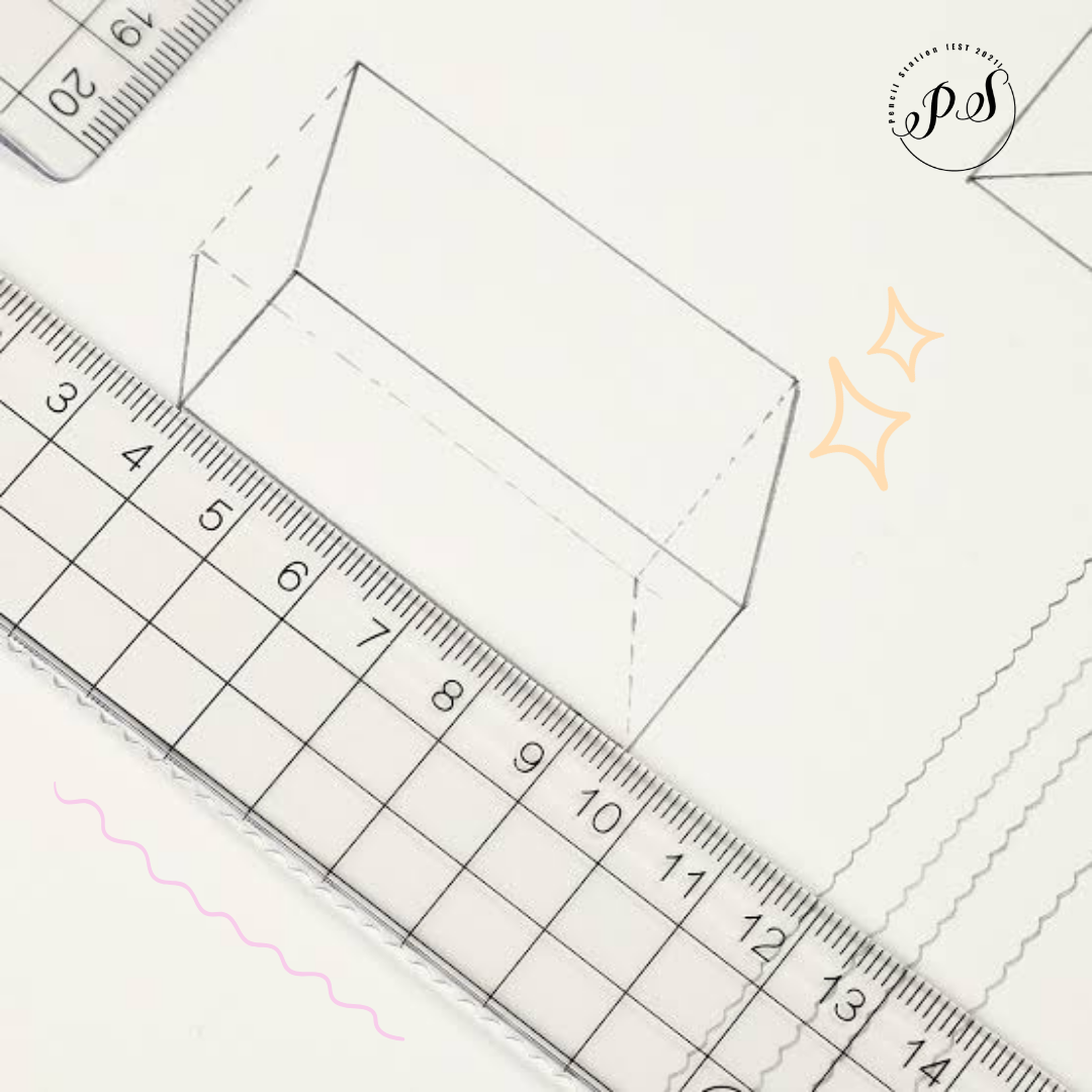 20cm Transparent Plastic Ruler with Grid