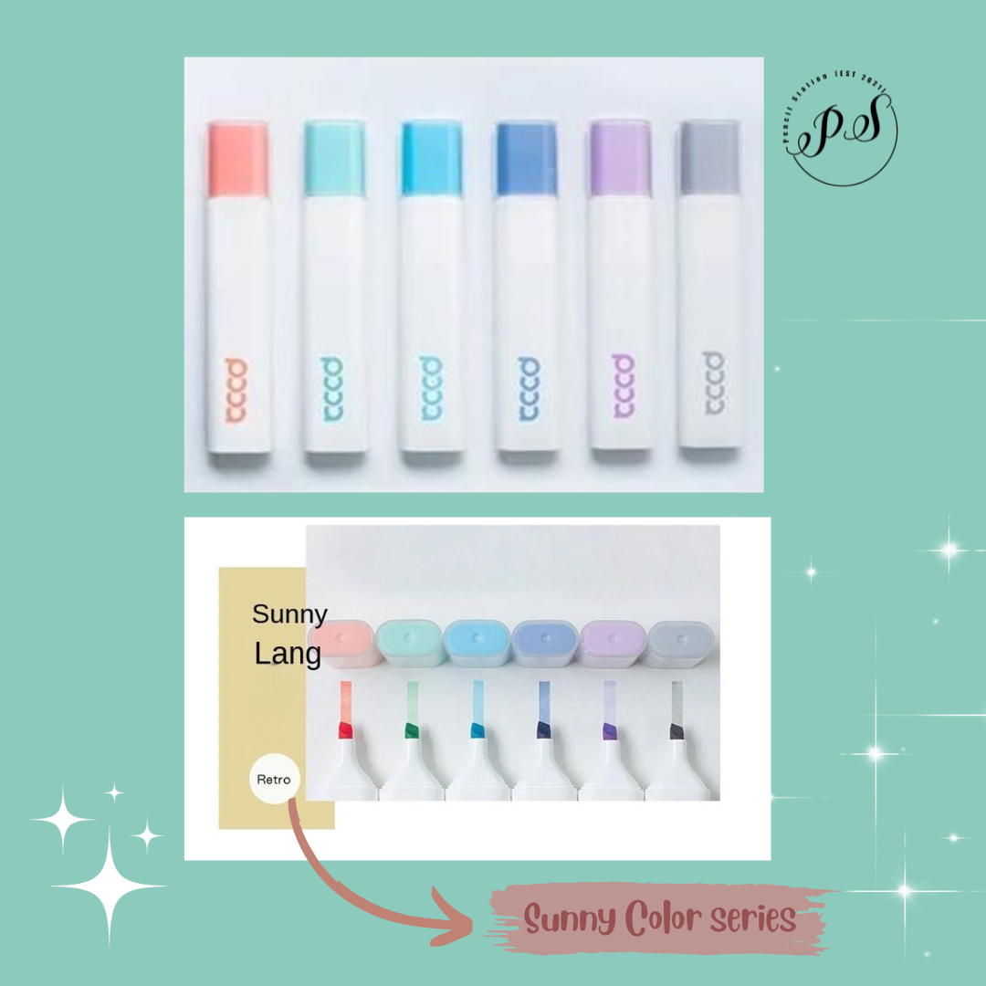 Mini block Highlighter Set 6 pcs/box