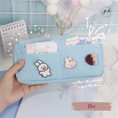 Canvas Pencil Case [With 3 Free mystery Pins]