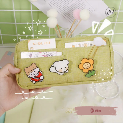 Canvas Pencil Case [With 3 Free mystery Pins]